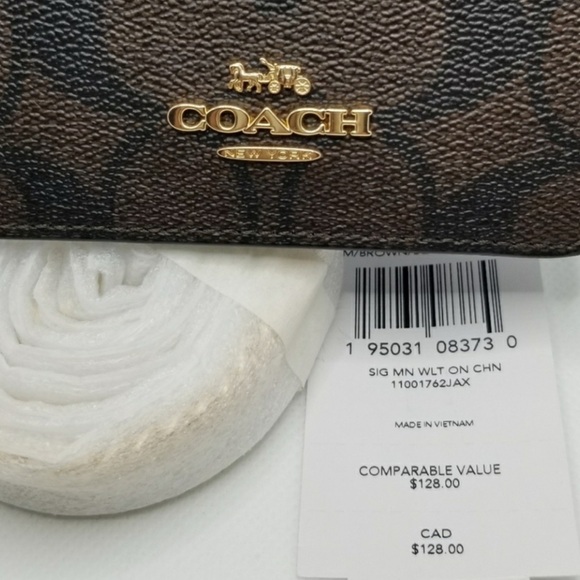 Coach Mini Wallet on a Chain Gold-tone Detachable Crossbody Card case - Picture 10 of 10